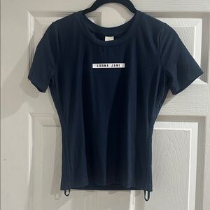 Lorna Jane Navy Ribbed Tee